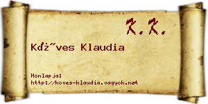 Köves Klaudia névjegykártya