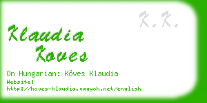 klaudia koves business card